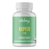 Vitabay Kupfer | 120 Kapseln mit je 2 mg | Mit Kupfergluconat | Bioverfügbar & Vegan |...