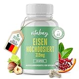 Vitabay Eisen Hochdosiert - 120 VEGANE Eisen Kapseln - 319 mg Eisenbisglycinat - Eisentabletten...